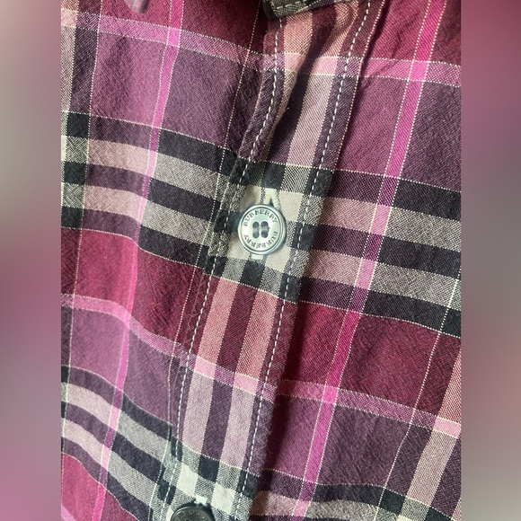 Burberry Brit Maroon and Black Plaid Casual Button-Down Shirt Men’s XL - Picture 6 of 6